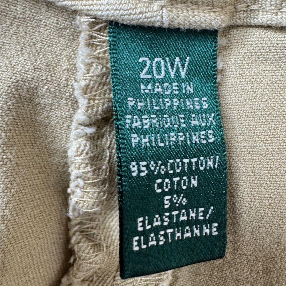 Lauren by Ralph Lauren Connor Straight Leg Tan Pants Size 20 - Picture 7 of 9
